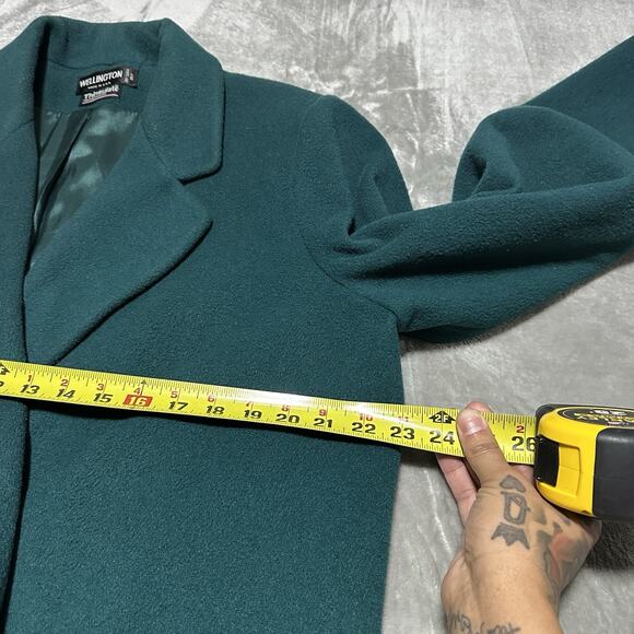 Vintage Wellington PeaCoat Womens 14R Emerald Green ILGWU Thinsulate Wool USA - Picture 9 of 11